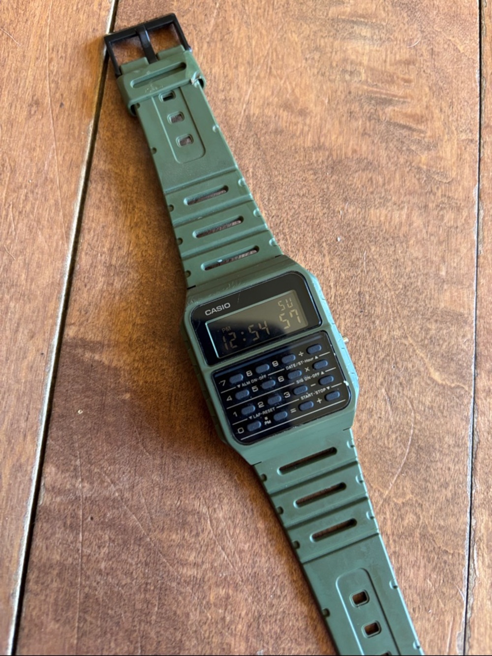 Casio Digital Calculator Watch in Green - Picture 3 of 6